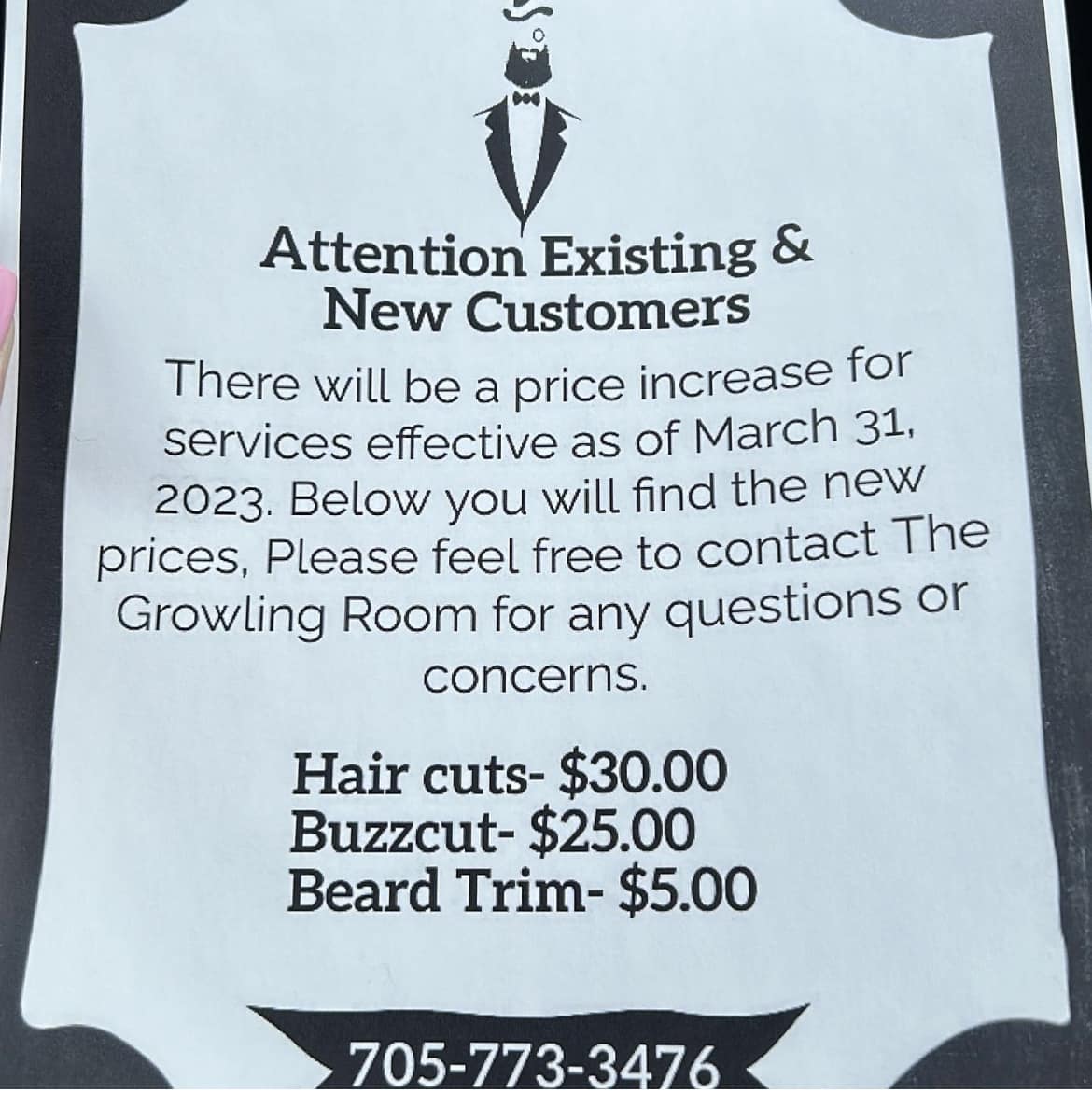 The Growling Room waiting area